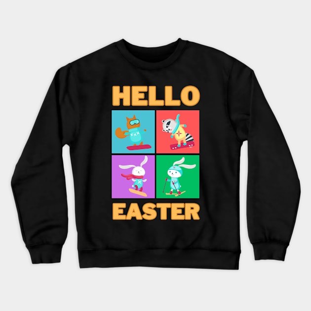 Hello Easter Crewneck Sweatshirt by Turtokart